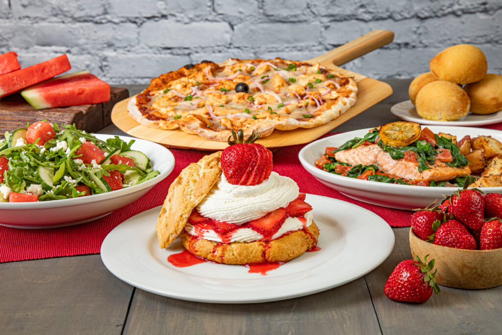 A spread of dishes from Bertucci's Summer LTO menu